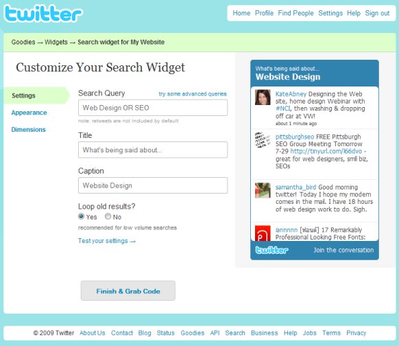 Twitter Search Widget
